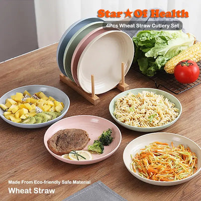Elevate your table with eco-friendly elegance. These lightweight, durable wheat straw plates are perfect for everyday dining or stylish gatherings.