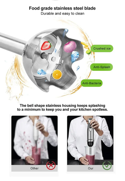 BioloMix 4 in 1 immersion hand blender with chopper