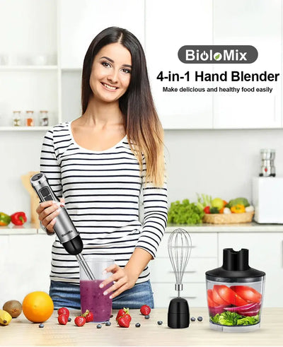 BioloMix 4 in 1 immersion hand blender with chopper