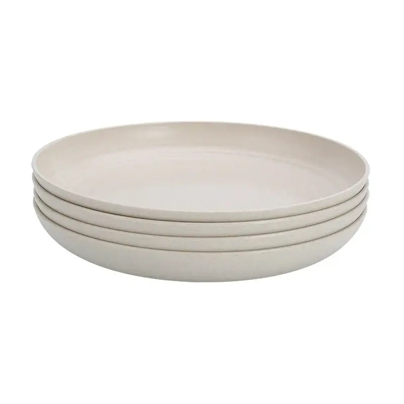 Elevate your table with eco-friendly elegance. These lightweight, durable wheat straw plates are perfect for everyday dining or stylish gatherings.