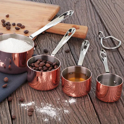 Add elegance to your kitchen with this rose gold copper-plated pot—perfect for heating milk, juice, or sauces with precision and style.