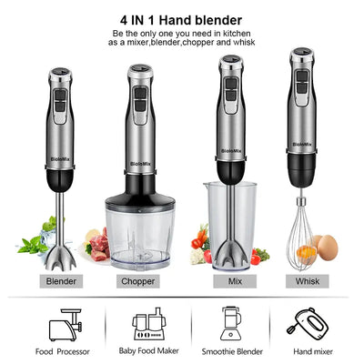 BioloMix 4 in 1 immersion hand blender with chopper