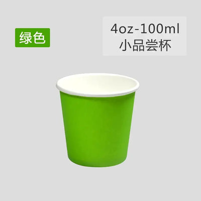 Perfect for espresso, desserts, or tastings—these 4oz solid color paper cups are stylish, sturdy, and disposable for quick clean-up.
