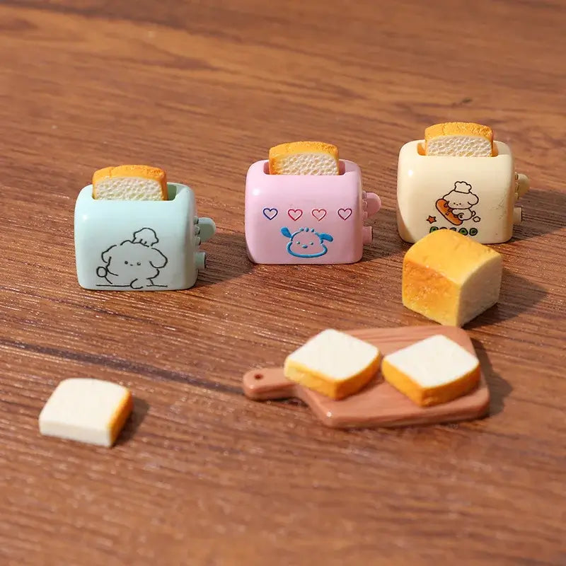 Fake food resin bread toaster DIY jewelry pendant