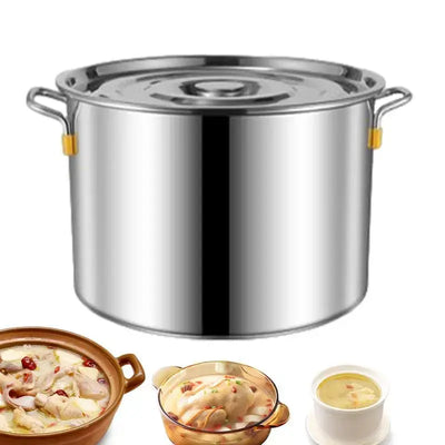 Cook like a pro with this large-capacity stainless steel stockpot—perfect for pasta, soups, sauces, and steaming. Durable, sleek, and restaurant-ready.