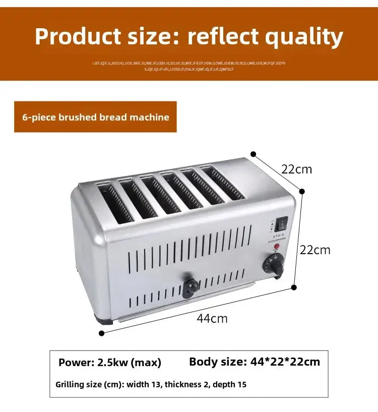 Stainless steel sandwich toaster for breakfast kitchens
