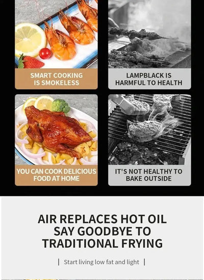 15L smart electric air fryer with touchscreen display