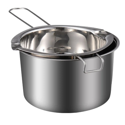 Melt chocolate, wax, or cheese with ease using this chic stainless steel double boiler pot—safe, stylish, and perfect for precision heating.
