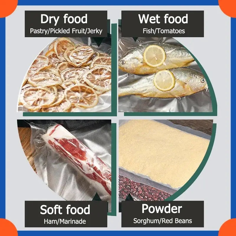 Vacuum sealer machine with built-in cutter for food storage
