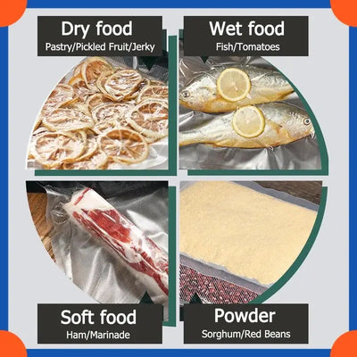 Vacuum sealer machine with built-in cutter for food storage