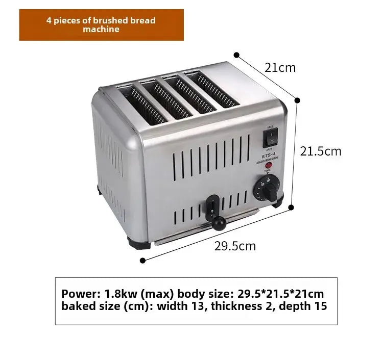 Stainless steel sandwich toaster for breakfast kitchens