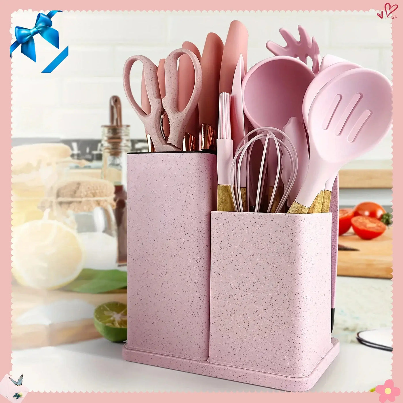 Heat-resistant non-stick cooking tools and knives set