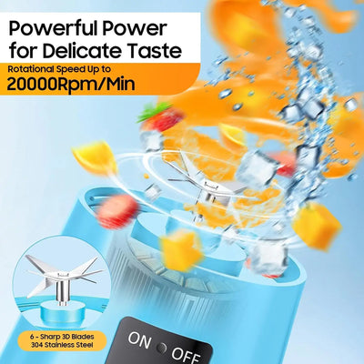 Blend on the go with this 2025 upgraded portable blender. Featuring 6 powerful blades, it’s perfect for fresh smoothies, shakes, and juice—anytime, anywhere.