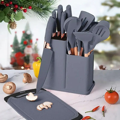 Heat-resistant non-stick cooking tools and knives set