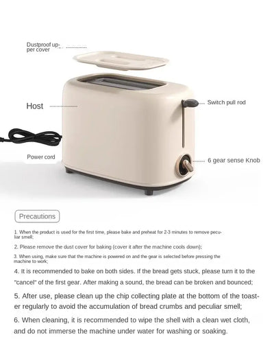 Automatic bread toaster for sandwich and slice heating