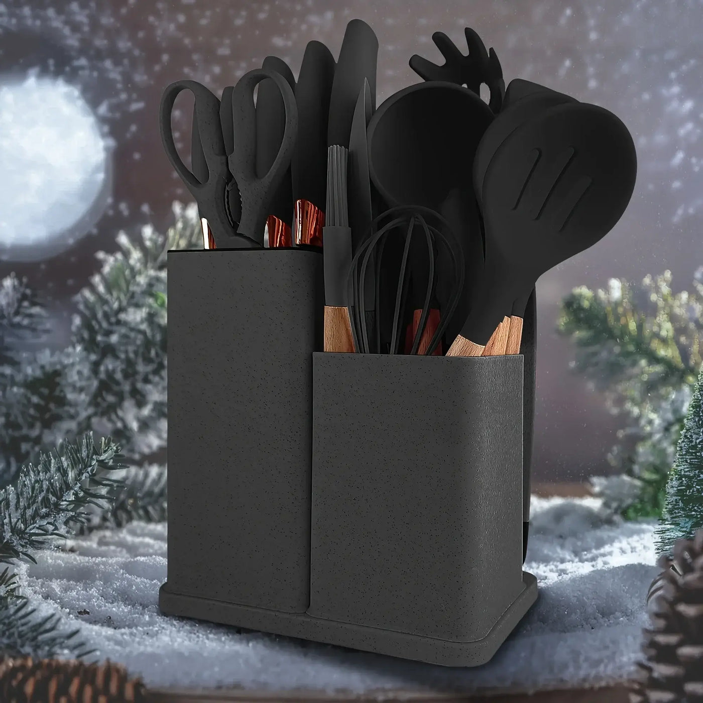 Heat-resistant non-stick cooking tools and knives set