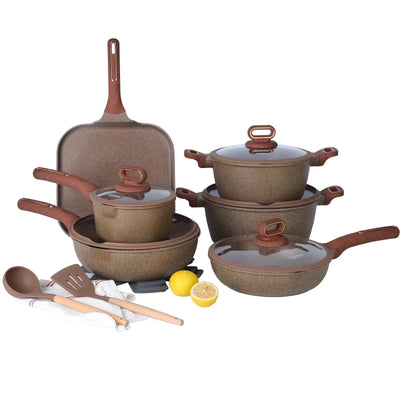 Oven-safe stainless steel cookware set for kitchen use