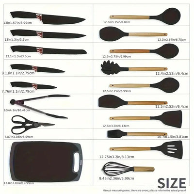 Heat-resistant non-stick cooking tools and knives set