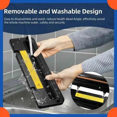 Vacuum sealer machine with built-in cutter for food storage