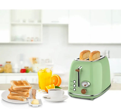 Retro kitchen toaster with grill, smart breakfast maker.