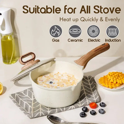 Oven-safe stainless steel cookware set for kitchen use