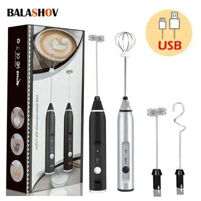 Portable electric milk frother handheld USB blender