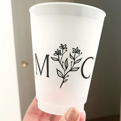 Make your big day unforgettable with our 12oz frosted plastic cups—customized with names, dates, or quotes for the perfect personal touch.