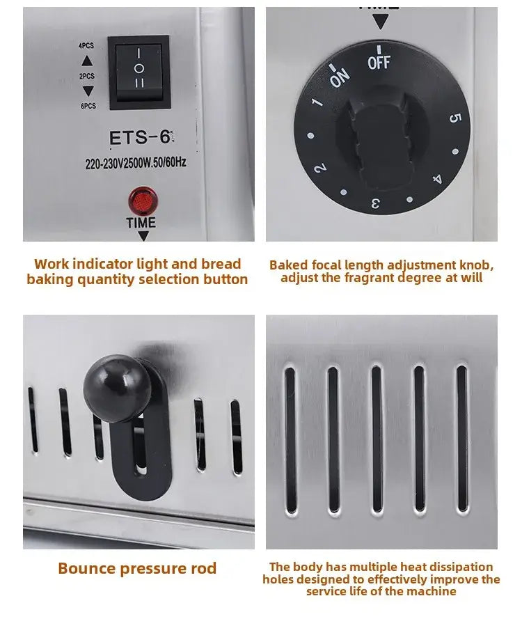 Stainless steel sandwich toaster for breakfast kitchens