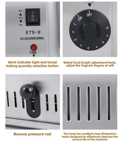 Stainless steel sandwich toaster for breakfast kitchens