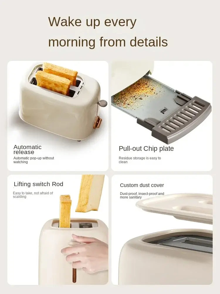 Automatic bread toaster for sandwich and slice heating