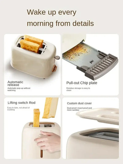 Automatic bread toaster for sandwich and slice heating