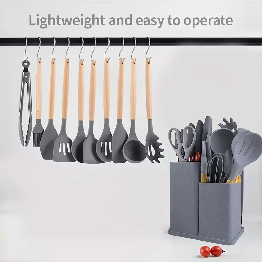 Heat-resistant non-stick cooking tools and knives set