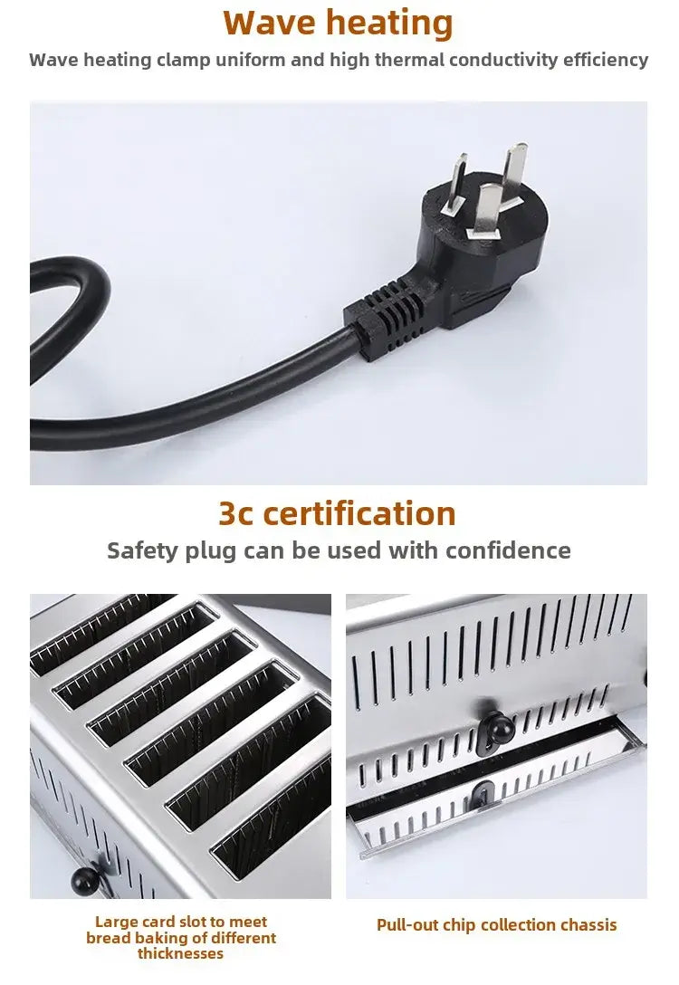 Stainless steel sandwich toaster for breakfast kitchens