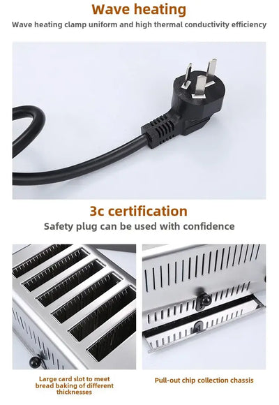 Stainless steel sandwich toaster for breakfast kitchens