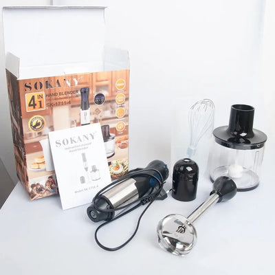 Blend, whisk, and chop with ease! The Houselin 1000W 4-in-1 hand blender offers power and versatility for smoothies, soups, sauces, and more.