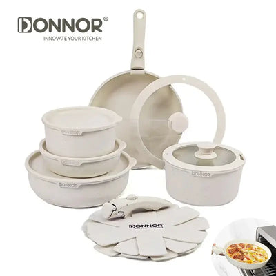 Oven-safe DONNOR pots and pans set for modern kitchens