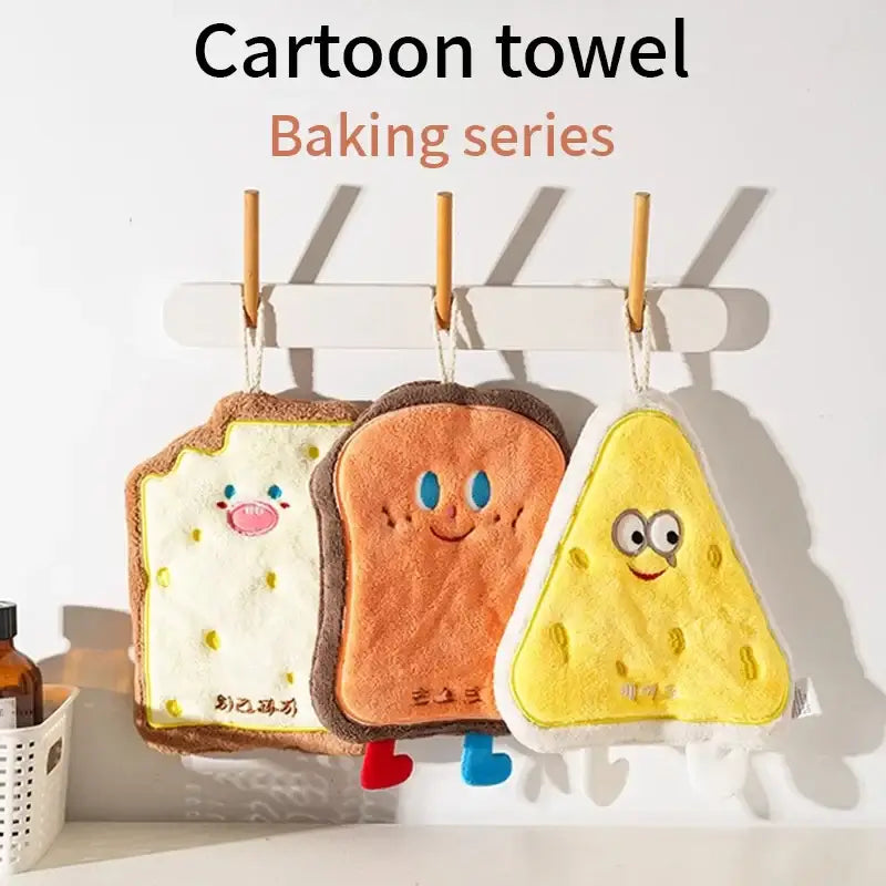 Soft and fun kitchen hand wipe with a hanging loop—quick-dry flannel fabric makes cleanup easy and stylish.