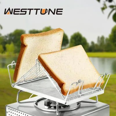 Compact folding stove toaster for outdoor adventures