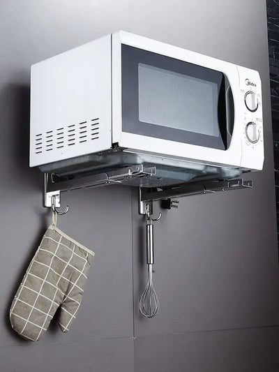 Maximize your kitchen space with this foldable, wall-mounted oven rack. Made from durable stainless steel, it’s strong, retractable, and easy to install.