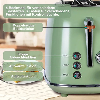 Retro kitchen toaster with grill, smart breakfast maker.