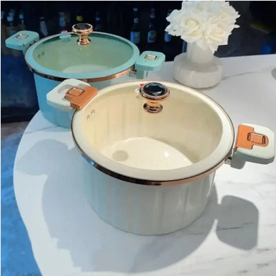 Cook smarter with this 8L Korean-style enamel pressure pot. Non-stick, vacuum-sealed, and perfect for slow stews, soups, and rich broths.