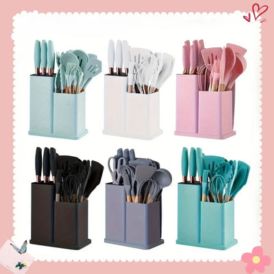 Heat-resistant non-stick cooking tools and knives set