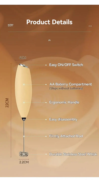 Wireless hand blender for eggs and milk frothing