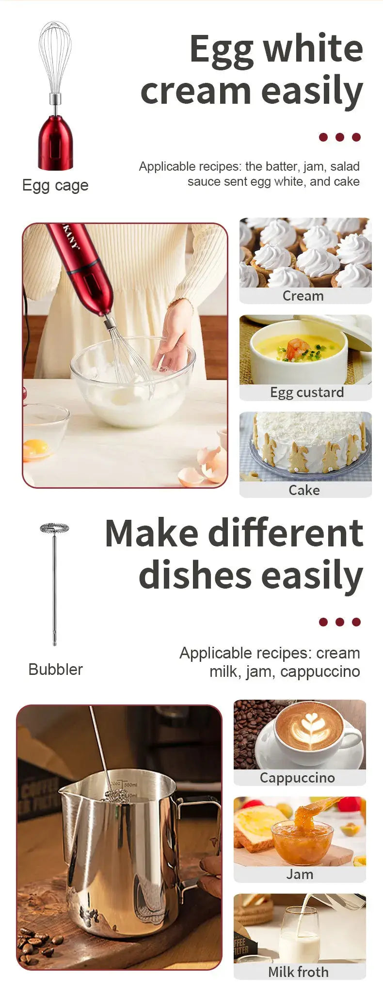 electric immersion hand blender 5 in 1 with whisk