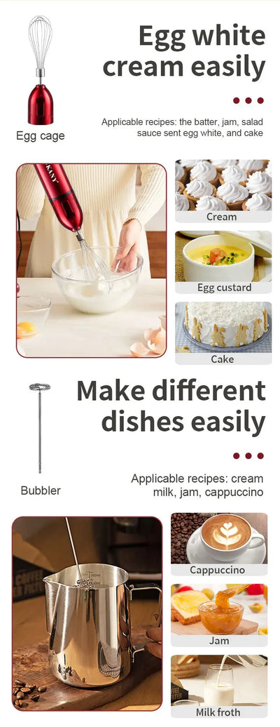 electric immersion hand blender 5 in 1 with whisk