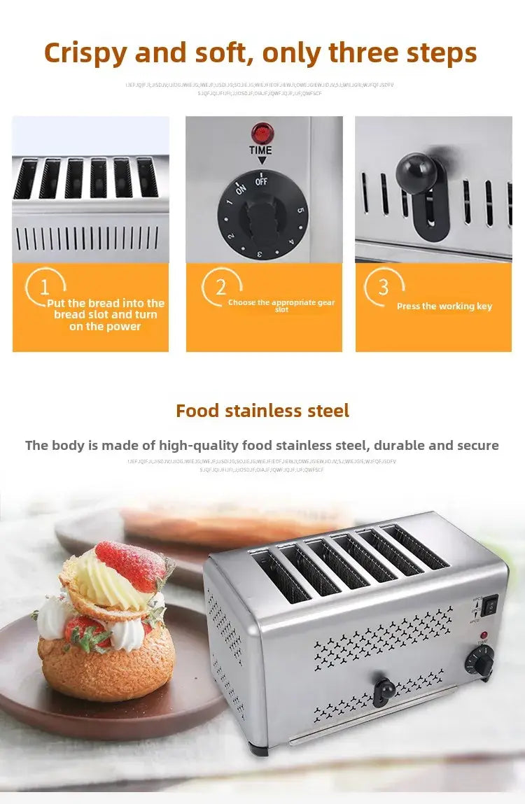 Stainless steel sandwich toaster for breakfast kitchens
