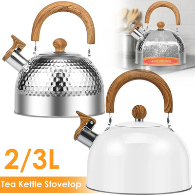 Boil in style with this rustproof stainless steel tea kettle. The anti-scald handle and loud whistle ensure safety and convenience with every brew.