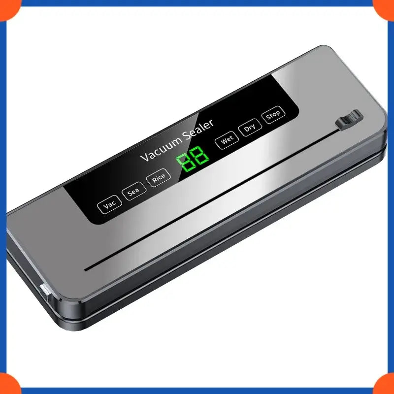 Vacuum sealer machine with built-in cutter for food storage