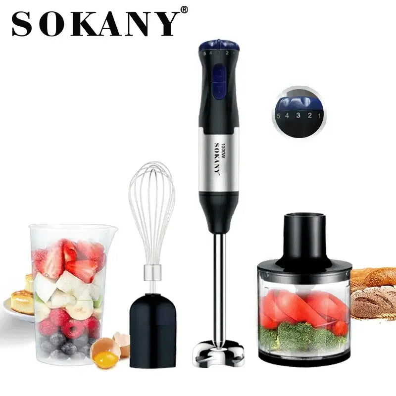 Blend, whisk, and chop with ease! The Houselin 1000W 4-in-1 hand blender offers power and versatility for smoothies, soups, sauces, and more.
