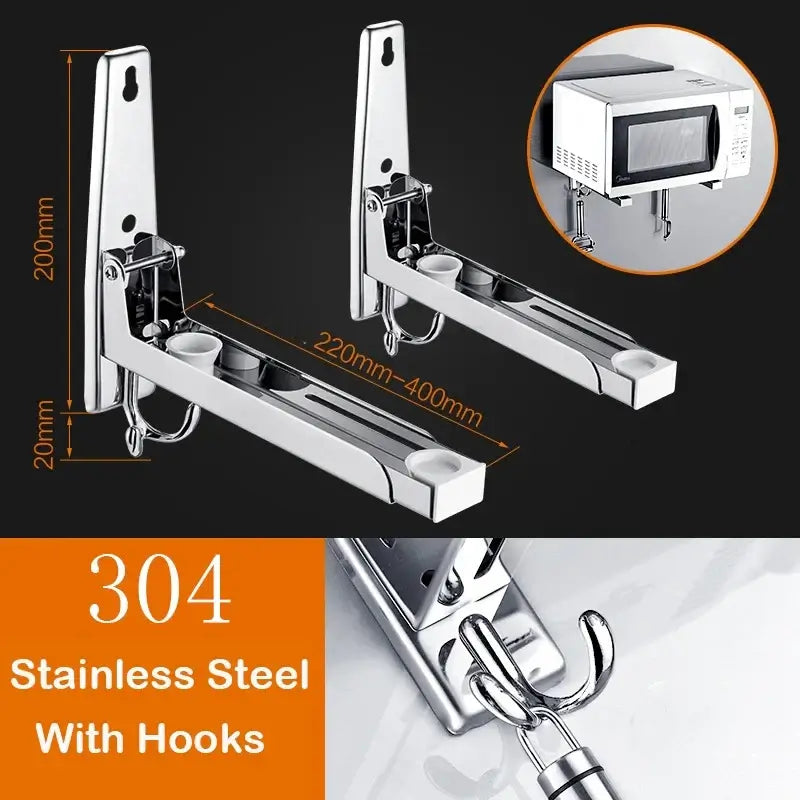 Maximize your kitchen space with this foldable, wall-mounted oven rack. Made from durable stainless steel, it’s strong, retractable, and easy to install.